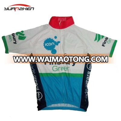 China custom made colorful anti-bacterial cycling jersey cheap sublimation breathable cycling shirt